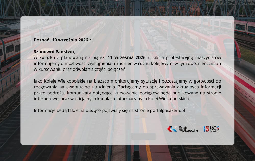 informacja Koleje Wielkopolskie