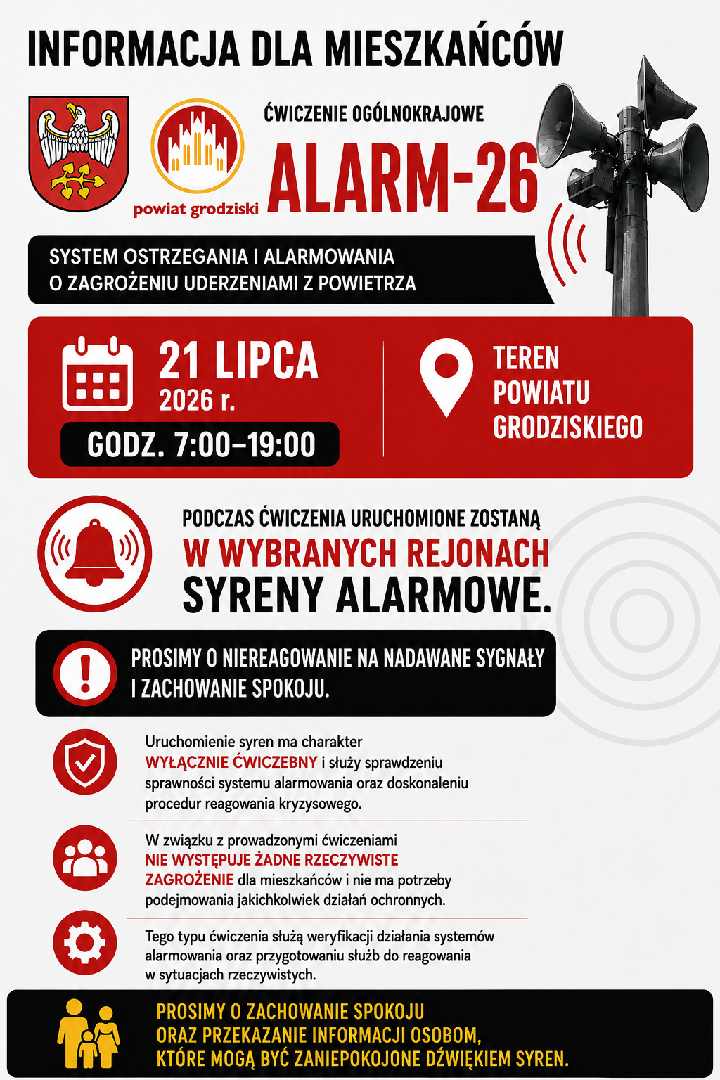 informacja o&nbsp;alarmie w&nbsp;dniu 21 lipca 2026