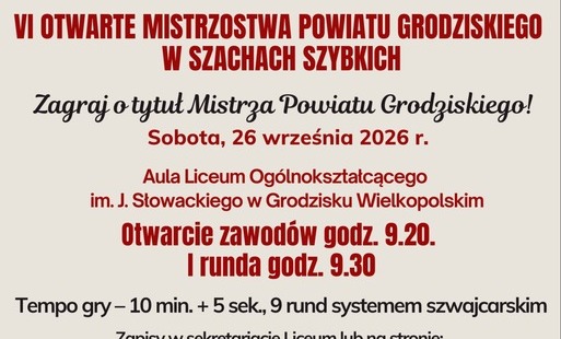 Zdjęcie do VI Otwarte Mistrzostwa Powiatu Grodziskiego w Szachach Szybkich